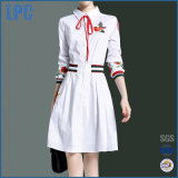 The Simple Fashion Embroidered Nine-Point Sleeve Ladys Shirt Dress