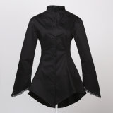 Women Black with Lace Steampunk Gothic Jacket for Party Club