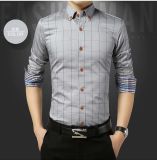 Man′ S Plaid Shirt Long Sleeve Slim Fit Men's Dress Shirt
