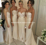 White Strapless Evening Party Dress Sequins Sheath Bridesmaid Dress Yao8