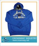 Mens Vintage Blue Sport Hoodie with Applique Embroidery