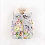Printing Berber Fleece Lining Quilted Down Jacket for Girls
