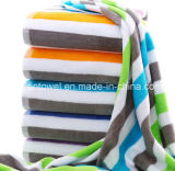 Factory Wholesale 100% Cotton Extra Lagre Size Stripe Beach Towel, Yarn Dyed Beach Towel