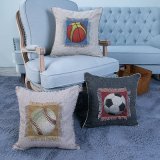Hand-Made Decorative Cushion/Pillow with Sport Ball Pattern (MX-48)