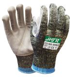 Leather Palm Camouflage Knitted Cut-Resistant Anti-Abrasion Work Gloves