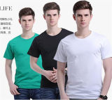 Fashion Men's Round Neck Solid Color Cotton T-Shirts (46780)