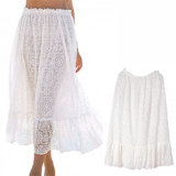 Fashion Women Sexy See-Through Lace Pleated Skirt