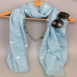 Printing Dolphin Voile Scarf, Girls Polyester Scarf, Fashion Accessory Supplier