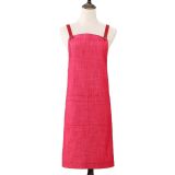 Red Ladies Denim Fabric Fashion Full Bib Apron (RS-170301A)
