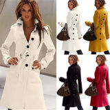 Women's Cashmere Slim Winter Warm Long Trench Coat Wholesale (50230)