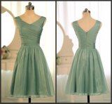 Sage Green Cheap Bridesmaid Dress Fashion Vestidos Wedding Formal Short Dresses Ld1161