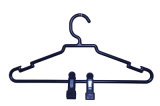 Custom Colored Anti-Slip Plastic PS Kids Hangers with Clips