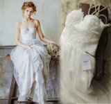 Casual Double Spaghetti Straps A-Line Outdoor Wedding Dress Full Length