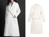 Ladies Woolen Cloth Jacket with Lapel Collar Wind-Proof Coat