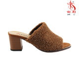 2018 Women Shoe Block Heel Slippers Open Toe Dress Sandals (MU205)