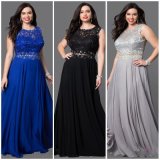 Plus Size Prom Party Gowns Lace Beading Evening Dresses Z7050