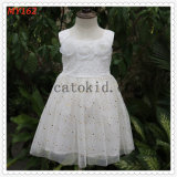 Flower Embroidered Tulle Dress Beading Dress Lace Wedding Dress for Party Dress