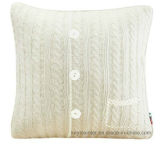 Acrylic Knit Buttons Cushion Cover Pillow Cover Pillowcase (C14106)