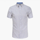 2016 Custom Wholesale Cotton Short Sleeve Plaid Flannel Shirt