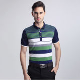 2016 100%Cotton Pique Polo Shirt Striped Polo for Summer