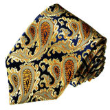 New Fashion Gold Colour Paisley Design Woven Silk Neckties