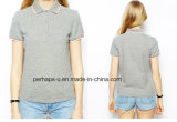 Cotton Pique Grey Ladies Polo T-Shirt