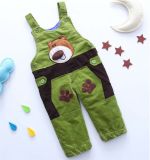 P11210 Winter Baby Boys/Girls Pants Kids 5 Colors Bear Quilted Corduroy Straps Children Fashion Pants for Wholesale