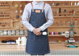 Denim Apron with Real Leather Strap