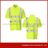 Custom Made Hi Vis Reflector Yellow Working Polo Shirts for Men (P06)
