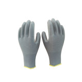 Gold Supplier 13gauge Gray Polyester with PU Coated Gloves