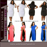Fat Women Maxi Casual Party Prom Plus Size Dress (TMKF8163)