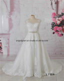 L1164 A-Line Bridal Gowns Wedding Dresses Beaded Lace Beading Belt