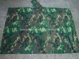 Camouflage PVC Plastic Poncho with Hood
