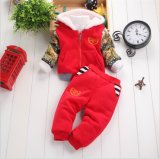 Ks1135 Wholesale-Winter Children's Clothing Baby Lovely Sets Children Kids Berber Fleece 2PCS Sets Thick Suit Christmas Jacket+Pants
