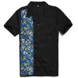 Wholesale Drop Shipping Blue Skull Printed American Size Shirts for Men