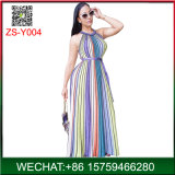 2018 Hot Sale Fashion Colorful Stripe Woman Sexy Long Dresses