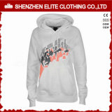 Wholesale Customised Fashion Women's Pullover Gym Hoodies White (ELTWGHI-13)