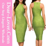 Green Racer Top Structured Bodycon Dress