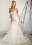 Embroidery on Net Sweet Heart Strapless Wedding Dresses (WMA038)