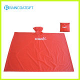 Custom Logo Printed Red Plain Plastic PVC Raincoat