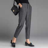 European Style Fashion Ffice Lady Slim Tweed Pants
