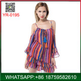 New Arrival Summer Colorful off-Shoulder Sexy Ladies Dress
