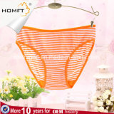MID Waist Cotton Yarn Dyed Soft Briefs Ladies Sexy Striped Panties