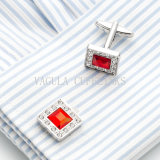 Vagual Red Crystal Rhinestone Square Fashion Cuff Links 720