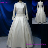 Long Sleeve Lace Beaded Muslim Bridal Gown Wedding Dress