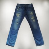 Blue Broken Washing Jeans with Special Design for Man (HDMJ0005-17)