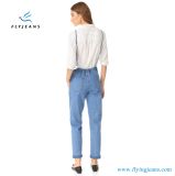 Elastic Waistband Long Jeans Ladies Denim Overalls