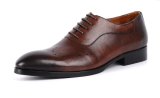 Wholesale Price Men Embossed Lace up Calf Leather Dress Shoes