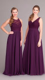 Lace Prom Formal Gowns Chiffon A-Line Bridesmaid Evening Dresses J402