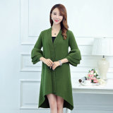 Lady Fashion Mink Cashmere Knitted Ruffle Sleeve Winter Cardigan (YKY2067)